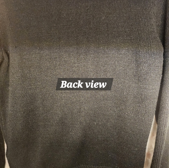 Womens Black Longsleeve Crew Neck Sweater Top with Pink Fuzzy Heart by H&M - Picture 9 of 9